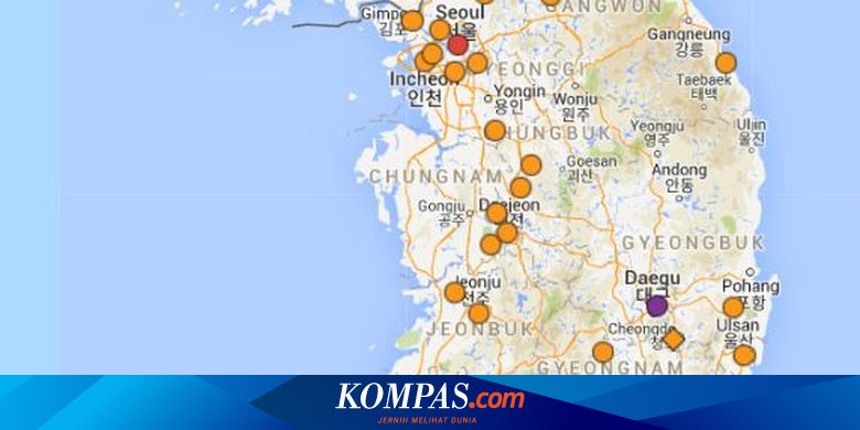 Daftar 30 Wilayah Di Korea Selatan Yang Konfirmasi Positif Virus Corona Covid 19 Halaman All Kompas Com