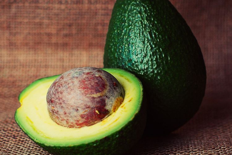 Ilustrasi alpukat, biji alpukat.