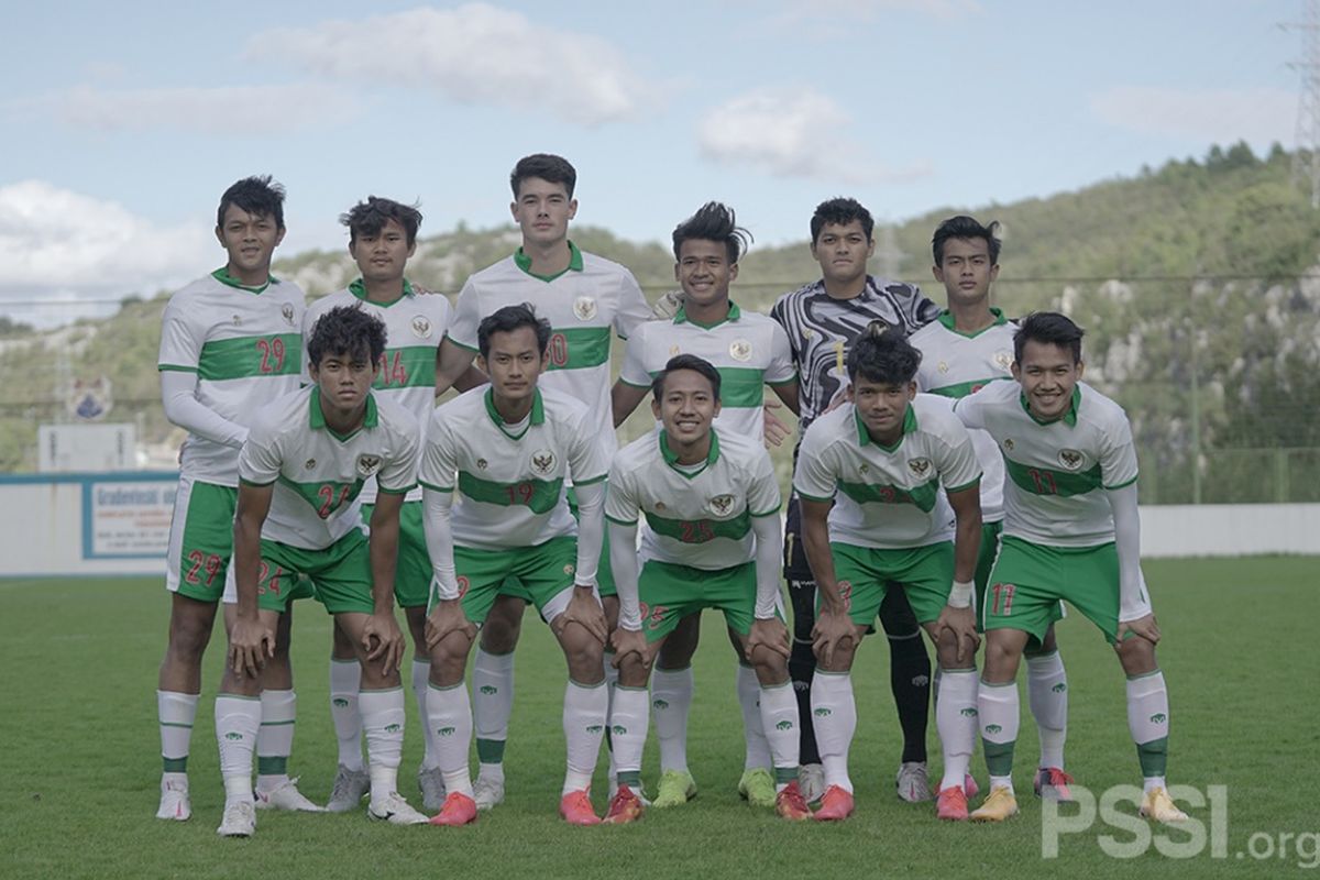 Skuad timnas U19 Indonesia kontra Makedonia Utara, Rabu (14/10/2020).