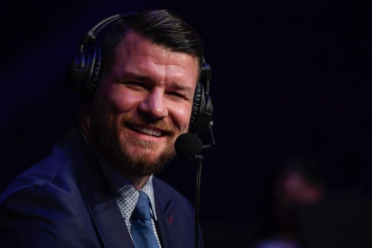 Mantan petarung UFC yang kini menjadi komentator, Michael Bisping, bertugas di UFC Fight Night di Jacksonville, Florida, pada 16 Mei 2020.