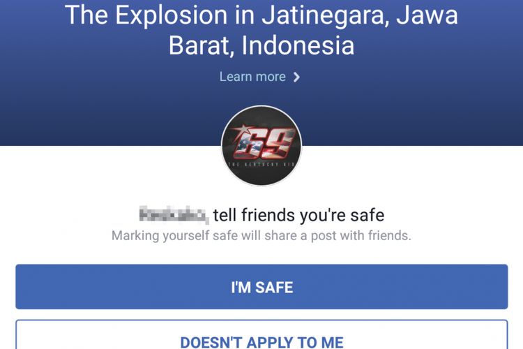 Safety Check Facebook terkait bom Kampung Melayu