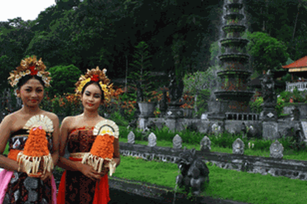 Obyek wisata Tirta Gangga di Kabupaten Karangasem, Bali.
