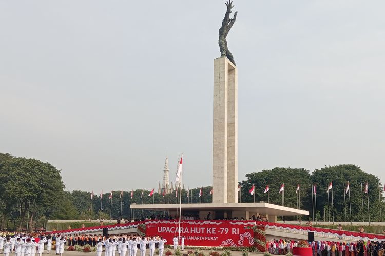 Upacara peringatan hari merdeka di Lapangan Banteng, Jakarta Pusat, Sabtu (17/8/2024)