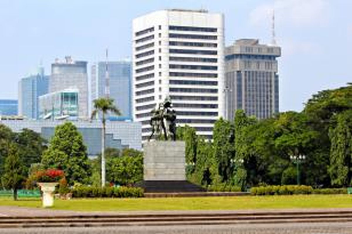 Kawasan Monas dan perkantoran Jl MH Thamrin, Jakarta Pusat