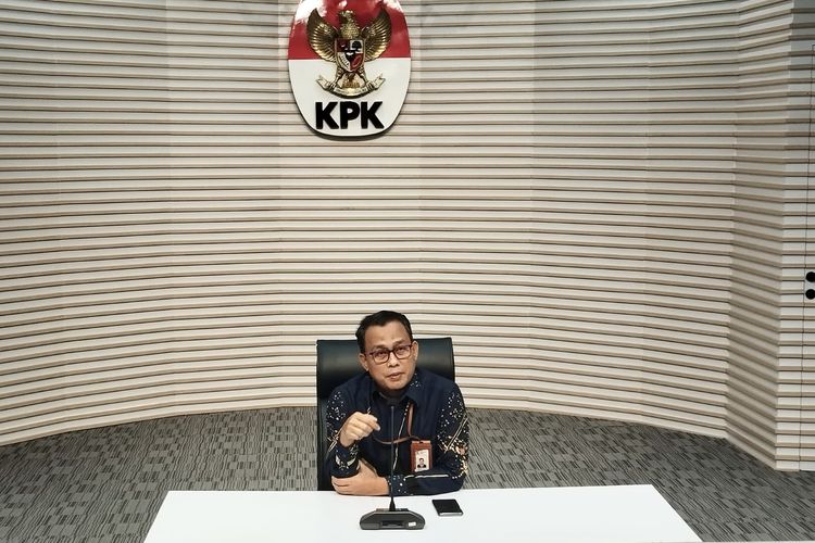 Juru Bicara Kelembagaan KPK, Ali Fikri dalam konferensi pers, di Gedung Merah Putih KPK, Jakarta, Jumat (8/3/2024).