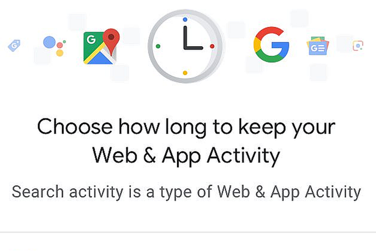 Ilustrasi pengaturan Web & App Activity di akun Google