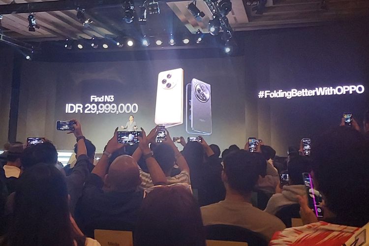 Harga Oppo Find N3 diumumkan secara resmi lewat acara peluncuran di Grand Indonesia, Senin (21/11/2023).