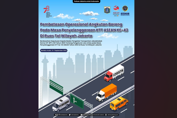Pembatasan operasional angkutan barang pada masa penyelenggaraan KTT ASEAN ke-43