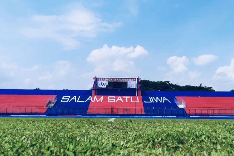 Homebase Arema FC, Stadion Kanjuruhan Kepanjen Kabupaten Malang yang baru selesai bersolek jelang laga perdana babak penyisihan gurp D Piala Presiden 2022.
