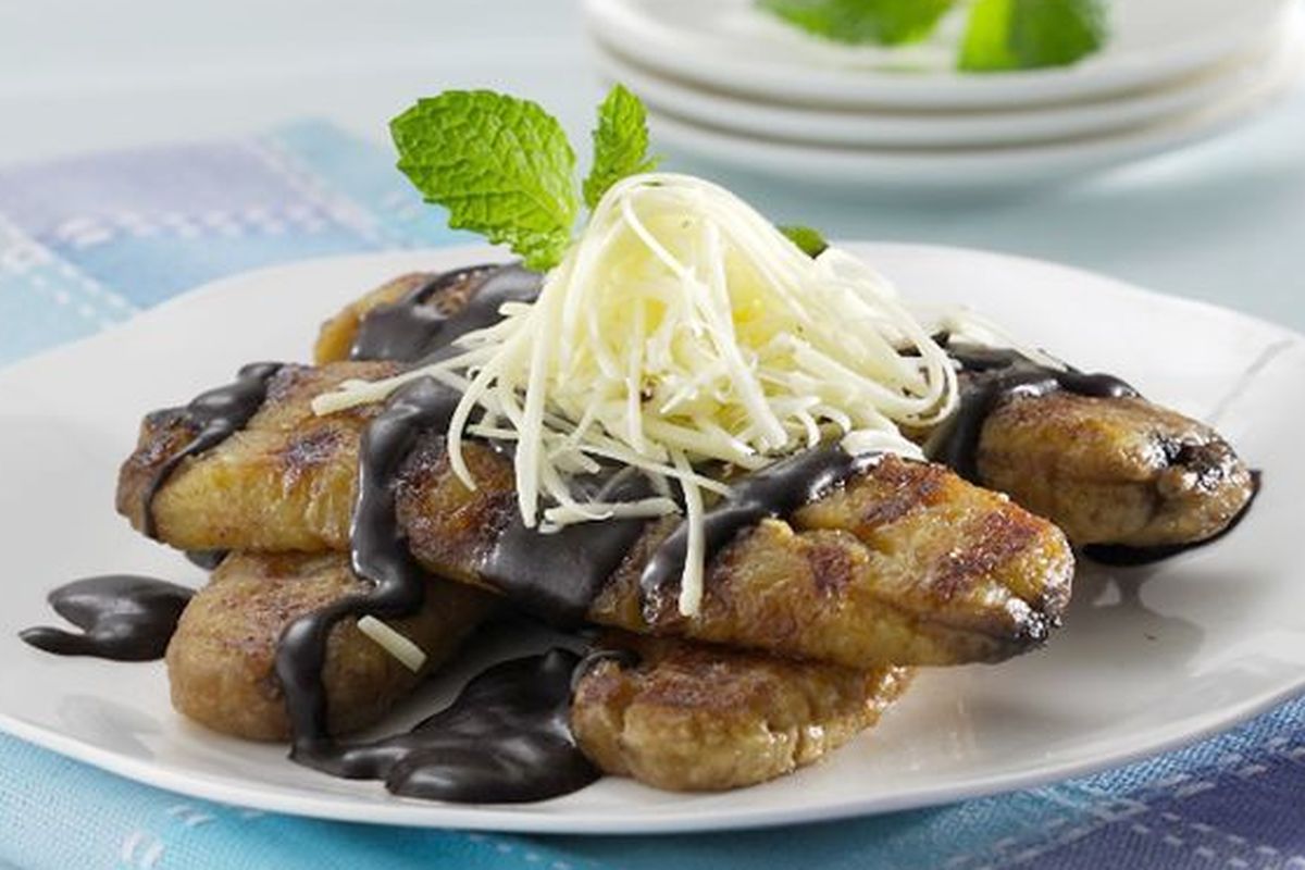 Pisang panggang keju coklat