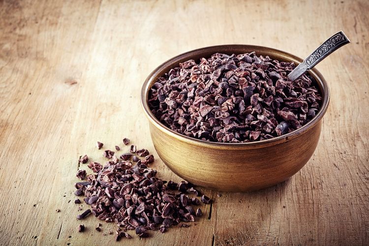 ilustrasi cacao nibs. 