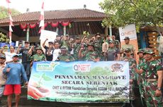 Kodim 1611/Badung Bali dan Qnet Tanam Magrove di Taman Hutan Raya Ngurah Rai