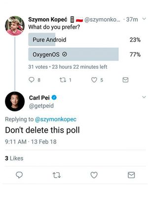 Polling online di mana pendiri OnePlus Carl Pei melontarkan sindiran terhadap Xiaomi, tapi malah berbuah blunder.