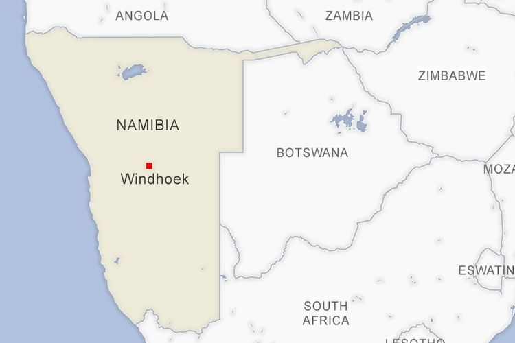 A map of Namibia