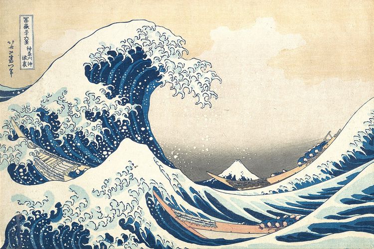 Lukisan The Great Wave off Kanagawa karya Katsushika Hokusai