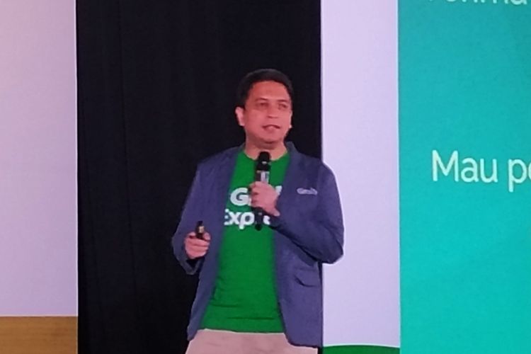 President of Grab Indonesia Ridzki Kramadibrata dalam sebuah acara di kawasan Kuningan, Jakarta, Kamis (25/7/2019). 