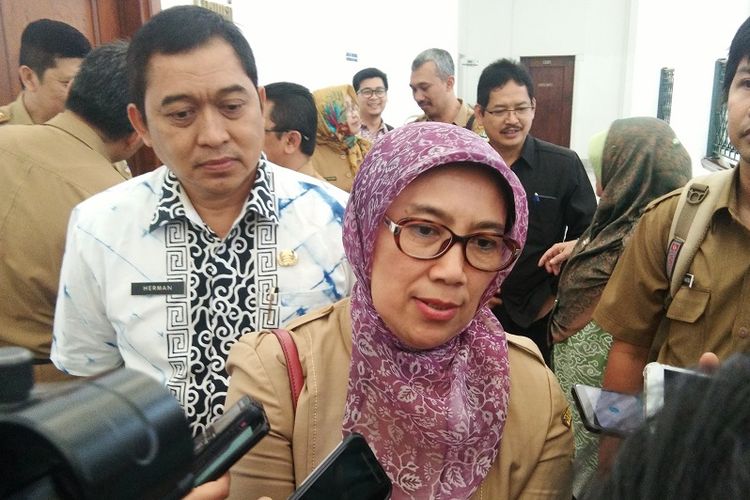 Kepala Dinas Pendidikan Provinsi Jawa Barat, Dewi Sartika saat ditemui di Gedung Sate, Jalan Diponegoro, Selasa (23/4/2019).