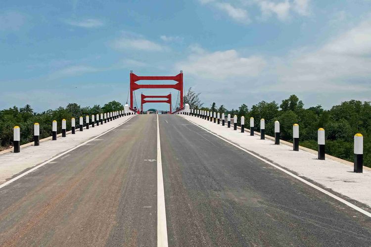 Jembatan Air Kerabut di Kelurahan Jerambah Gantung, Pangkalpinang, Kamis (4/3/2021). 