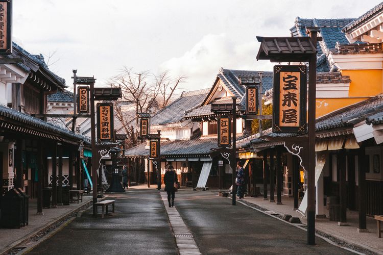 Historic village dengan arsitektur bergaya Edo di Hokkaido, Jepang. 