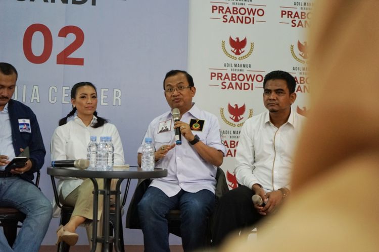 Wakil Ketua Badan Pemenangan Nasional pasangan Prabowo Subianto-Sandiaga Uno (BPN) Priyo Budi Santoso dalam sebuah diskusi di media center pasangan Prabowo-Sandiaga, Jalan Sriwijaya I, Jakarta Selatan, Selasa (22/1/2019). 