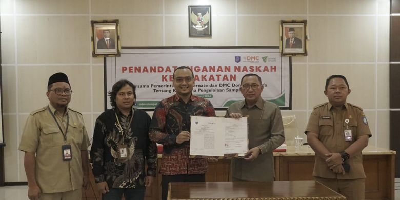 Perkuat upaya menjaga lingkungan, Pemerintah Kota Ternate dan DMC Dompet Dhuafa jalin kerja sama pengelolaan sampah, Senin (12/2/2024).