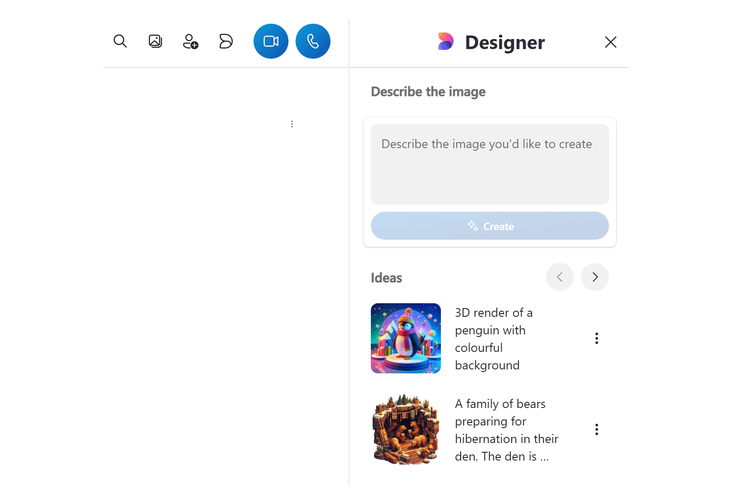 Microsoft juga meningkatkan fitur pembuatan gambar AI di dalam aplikasi Skype desktop di Windows dan macOS. Pengguna akan segera dapat mengakses pembuat gambar AI dengan cepat di dalam jendela obrolan. Gambar yang dihasilkan AI nantinya akan meluas saat diklik.
