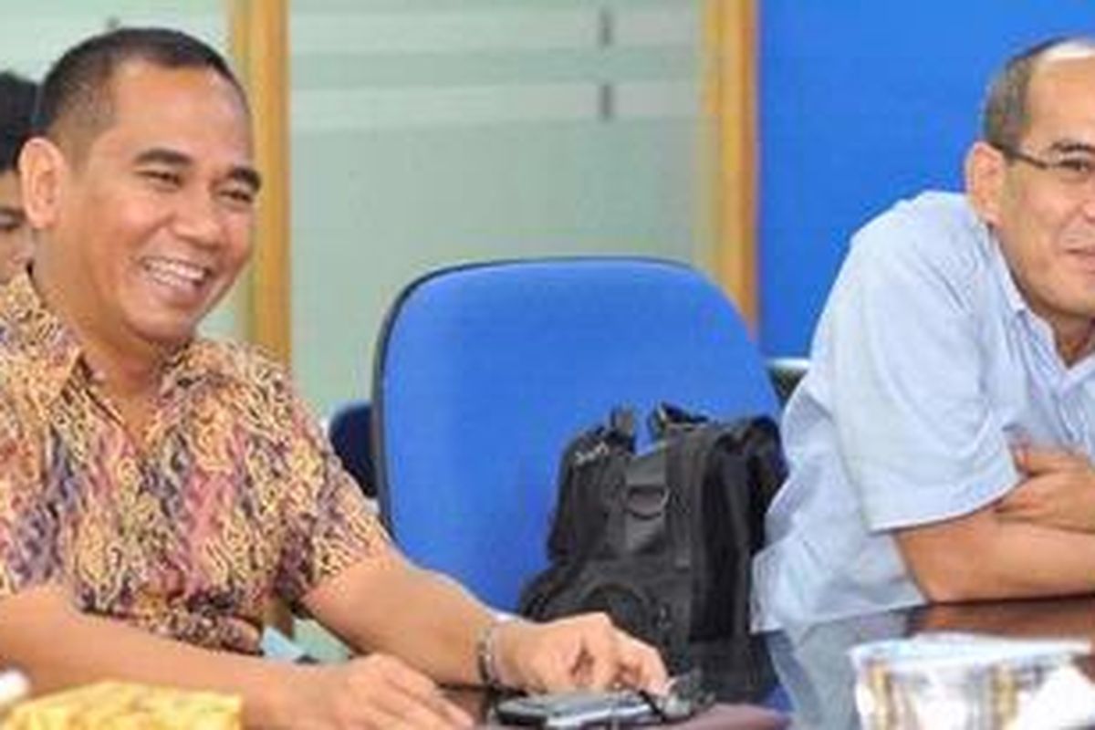 Faisal-Biem - Bakal calon Gubernur/Wakil Gubernur DKI Jakarta dari jalur independen, Faisal Basri/Biem Benyamin, saat berkunjung ke Redaksi Kompas.Com di Jakarta, Kamis (10/5/2012). 