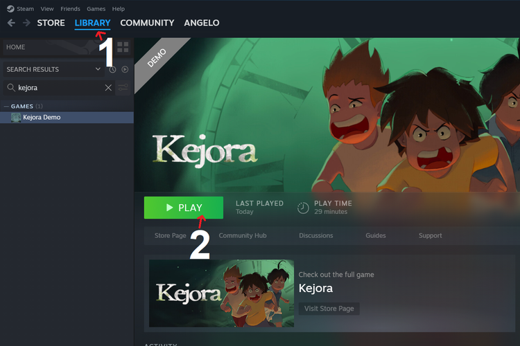 Cara download demo Kejora secara gratis di Steam