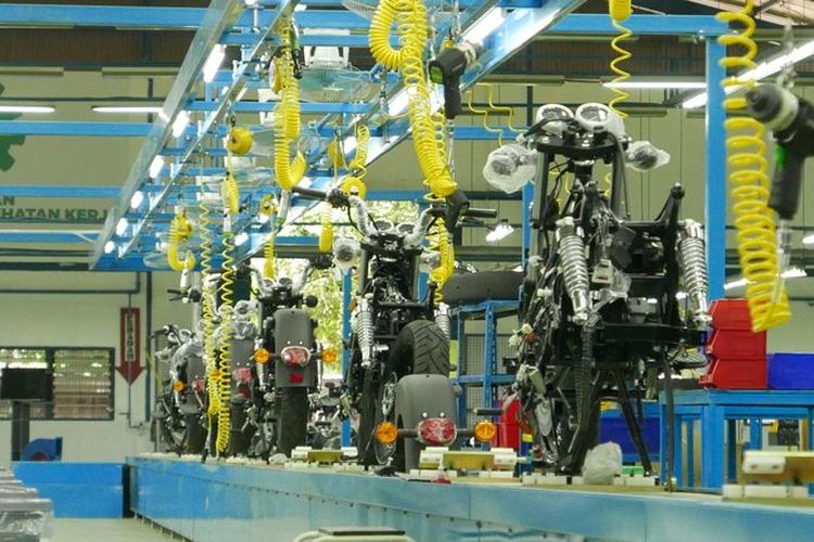 Ilustrasi pabrik motor Benelli di Klapanunggal, Bogor, Jawa Barat