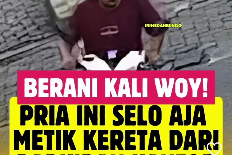 Seorang pria mencuri satu unit sepeda motor yang terparkir di parkiran Kantor Wali Kota Medan, Jalan Kapten Maulana Lubis, Kelurahan Petisah Tengah, Kecamatan Medan Petisah, Kota Medan pada Jumat (16/8/2024).