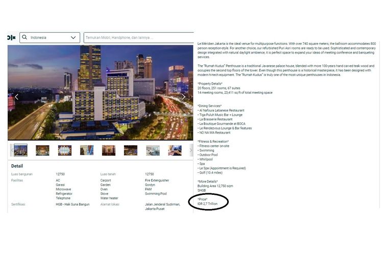 Hotel-hotel di Jakarta Dijual di Marketplace akibat Pandemi Covid-19, Ada yang Harganya Rp 2,7 Triliun