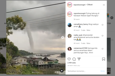 Tornado Seen on Gajah Mungkur Dam in Indonesia's Central Java