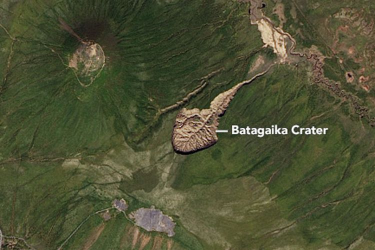 Penampakan Kawah Batagaika pada 2016