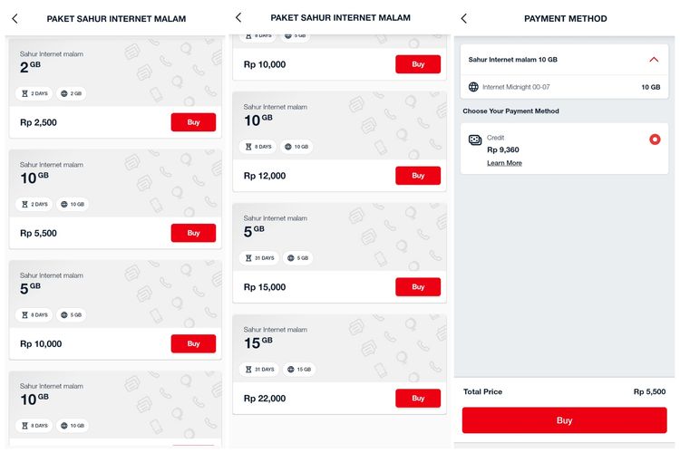 Paket malam xl