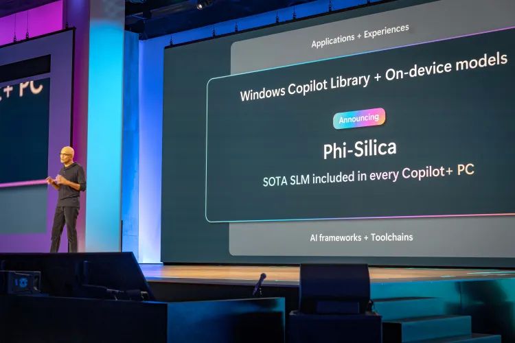 Ilustrasi Microsoft Phi Silica diperkenalkan di ajang Microsoft Build di Seattle, Washington, Amerika Serikat.