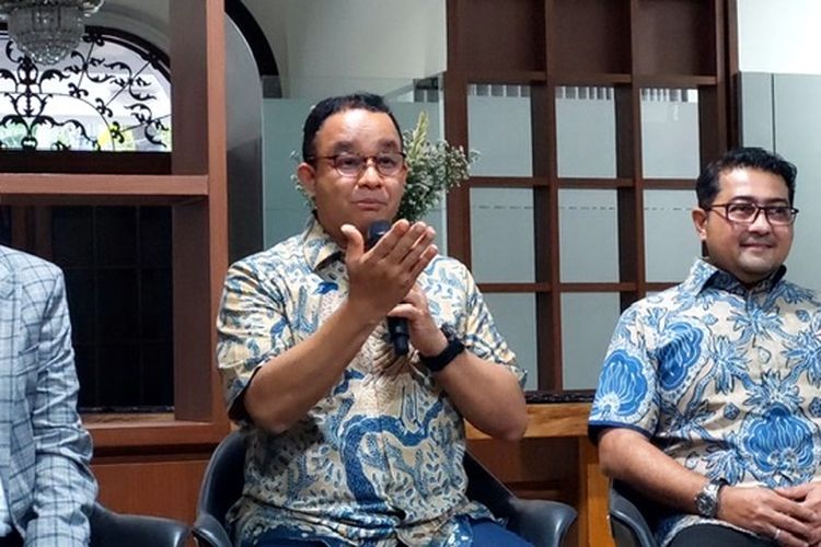 Mantan Gubernur DKI Jakarta Anies Baswedan di Sekretariat Perubahan, Kebayoran Baru, Jakarta, Jumat (5/5/2023). 