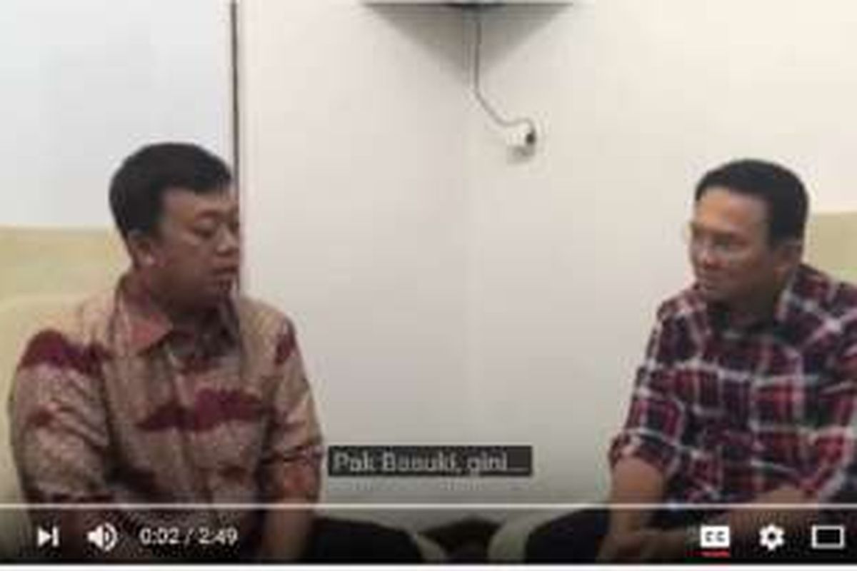 Nusron Wahid dan Basuki Tjahaja Purnama atau Ahok dalam sebuah video yang beredar di media sosial.