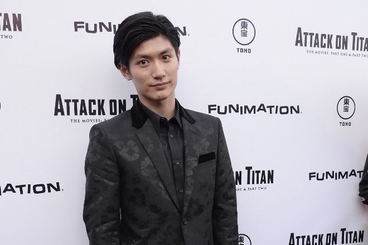 Aktor asal Jepang Haruma Miura menghadiri pemutaran perdana film Attack On Titan di Egyptian Theatre, Hollywood, California, pada 14 Juli 2015. Attack On Titan merupakan film yang diadaptasi dari manga berjudul sama.