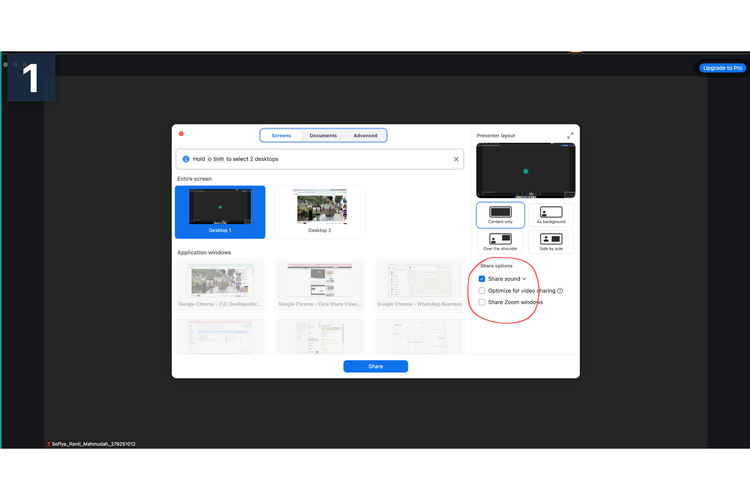 Ilustrasi cara agar suara saat zoom meeting masuk layar
