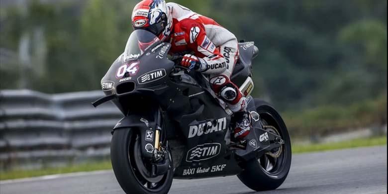 Winglet pada Ducati Desmosedici GP16 Andrea Dovizioso saat test perdana MotoGP 2016 di Sirkuit Sepang, Malaysia.