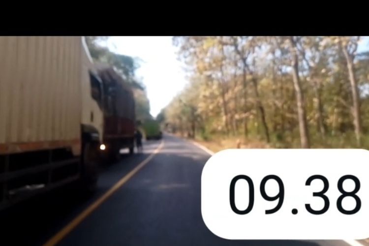 Foto: Jalur Pantura Kawasan Taman Nasiobal Baluran di Kecamatan Banyuputih, Kabupaten Situbondo, Provinsi Jawa Timur macet total sejak pukul 07.00 WIB sampai pukul 13.00 WIB pada Kamis (24/7/2025). 