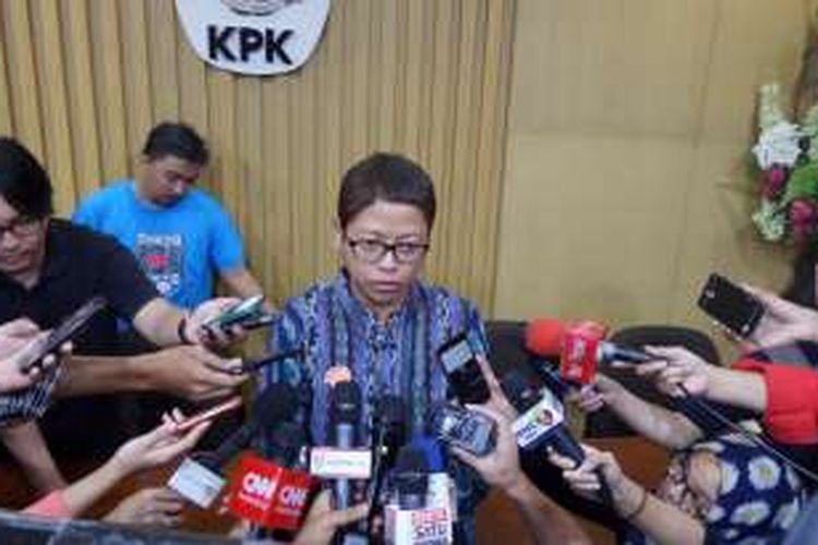 Pelaksana Harian Kepala Biro Humas KPK Yuyuk Andriati di Gedung KPK, Jakarta, Selasa (7/6/2016).