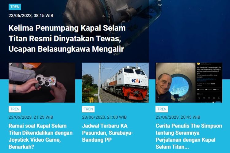 Berita populer Tren sepanjang Jumat (23/6/2023) hingga Sabtu (24/6/2023) pagi.