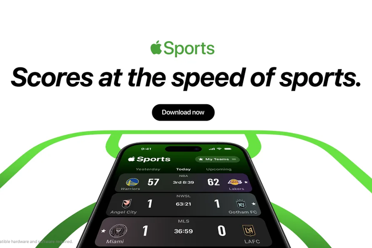 Apple resmi merilis aplikasi Apple Sports. Aplikasi ini menyajikan informasi skor, jadwal pertandingan, stastistik, dll secara real-time berbagai jenis turname/liga secara gratis dan tanpa iklan.