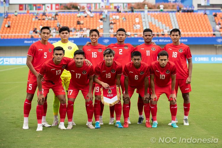 Laga timnas Indonesia vs Taiwan pada Grup F Asian Games 2022 berlangsung di Zhejiang Normal University East Stadium, Jinhua, China, Kamis (21/9/2023) sore WIB. 