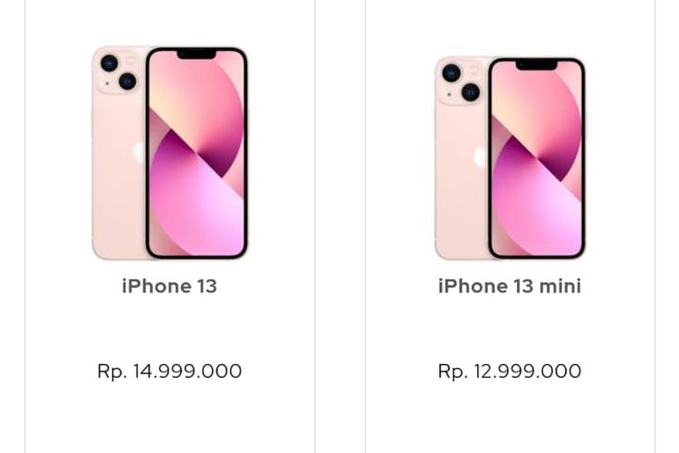 Harga iPhone 13 dan iPhone 13 Mini di situs resmi iBox.