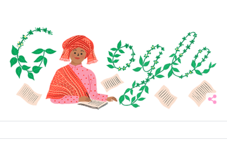Google doodle Sariamin Ismail, Sabtu (31/7/2021).