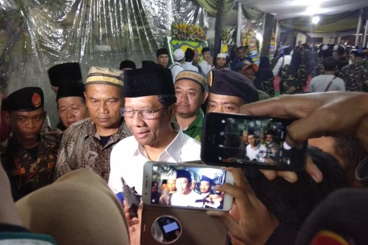 Mantan Ketua Mahkamah Konstitusi (MK), Mahfud MD, dalam acara haul Gus Dur ke-9, Ciganjur, Jakarta Selatan, Jumat (21/12/2018). 