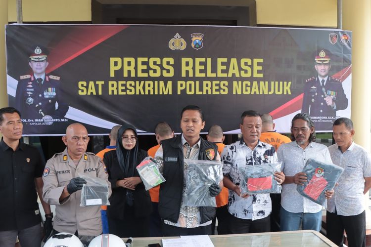 Konferensi pers ungkap kasus di Polres Nganjuk, Jumat (24/1/2025)