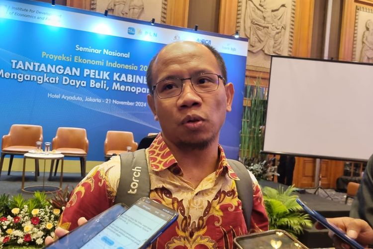 Direktur Pengembangan Big Data Institute for Development of Economics and Finance (Indef) Eko Listiyanto saat ditemui di Hotel Aryaduta, Jakarta, Kamis (21/11/2024).